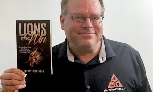 Lions Always Win book with author Marty Dickinson